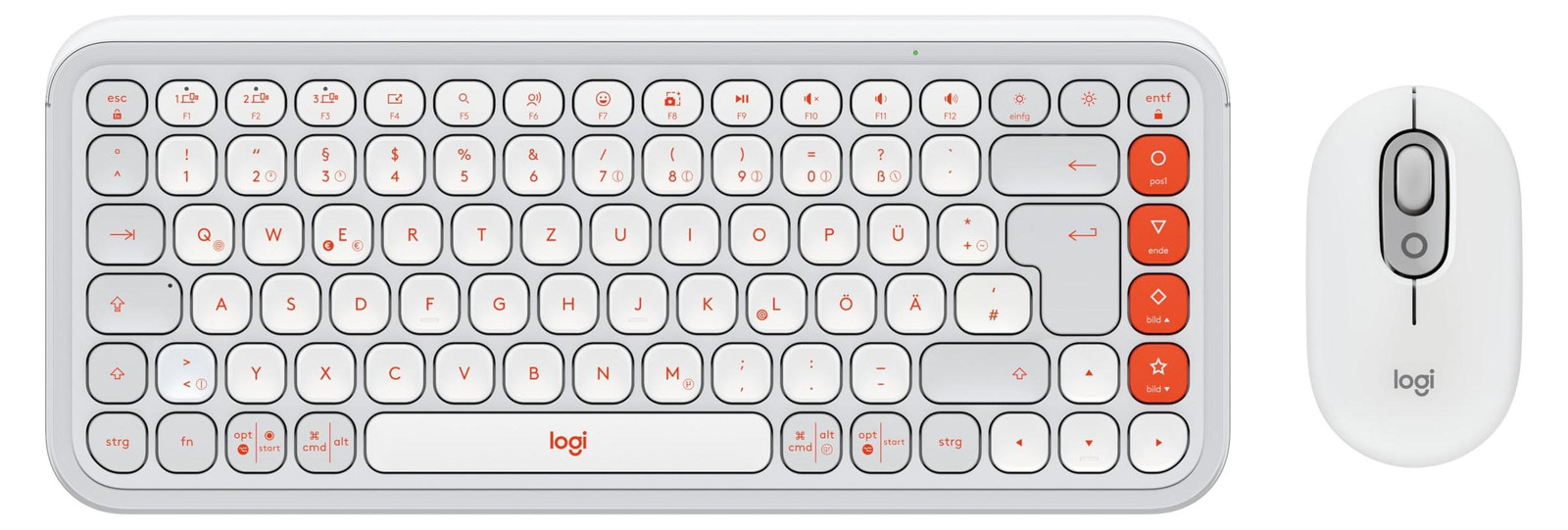 Logitech POP Icon Combo BT Draadloos Toetsenbord en Muis Set, Beige/Oranje, QWERTZ