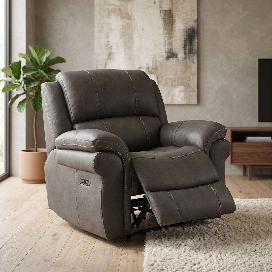 Lark Manor Coomes 110 cm Wide Recliner Grey 100cm H X 110cm W X 90cm D
