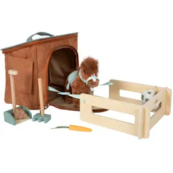 small foot Spielset Pferd mit Stall - dunkelbraun