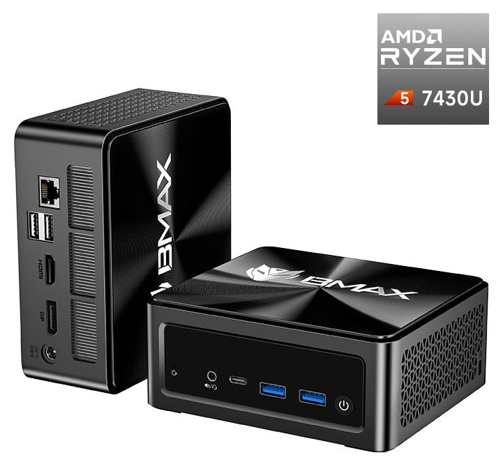 BMAX B7A Pro Mini PC, AMD Ryzen 5 7430U, 16GB RAM, 512GB SSD, 4K Triple Display, WiFi 6