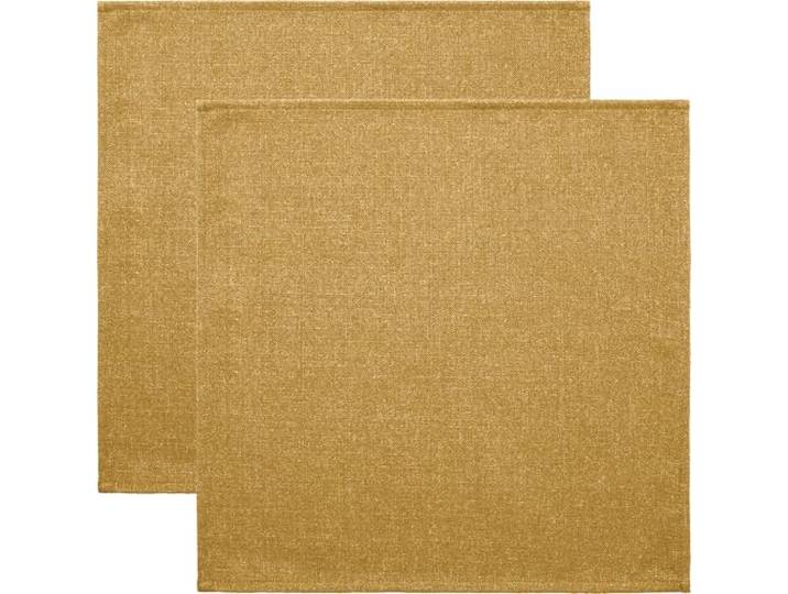 Erwin Müller Serviette 2er-Pack Uni, Krefeld Curry Größe 40x40 cm - fleckabweisend, schmutzunempfindlich und leicht zu reinigen, Leinen-Optik