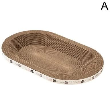 Uplifted Goods Round Corrugated Cat Scratcher Bed For Claw Care And Playtime a
