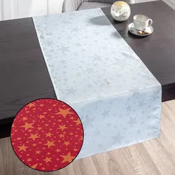 BELLA CASA Jacquard-Tischläufer "Glitzer-Stern" - ca. 45 x 138 cm