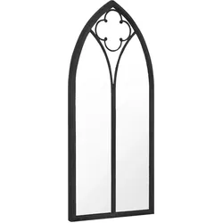 vidaXL Gartenspiegel Schwarz 100x45 cm Eisen