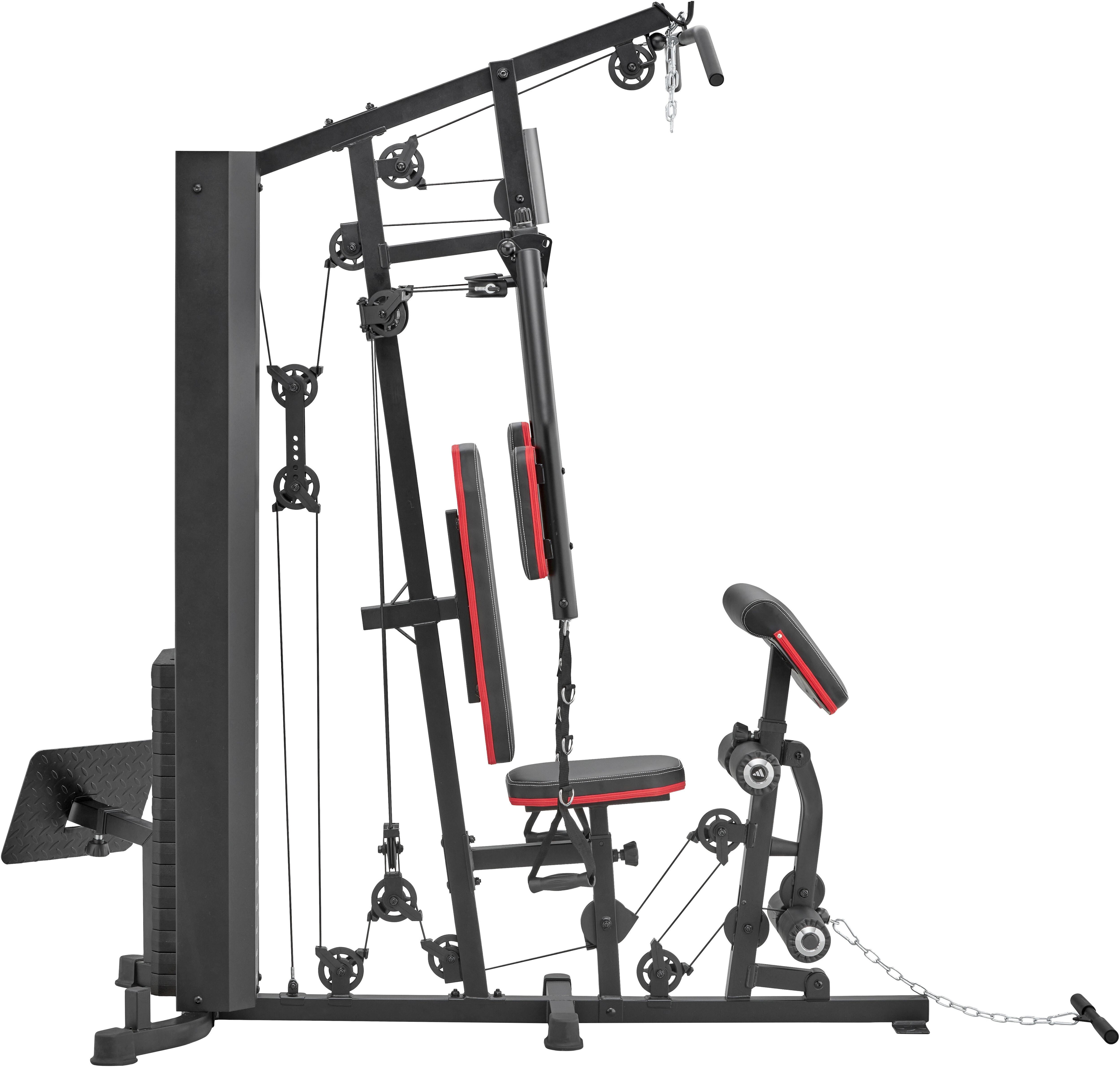 Kraftstation ADIDAS PERFORMANCE "Home Gym", schwarz (rot), KraftstationenB:108cm H:215cm L:108cm, Kraftstation, B:108cm H:215cm L:108cm