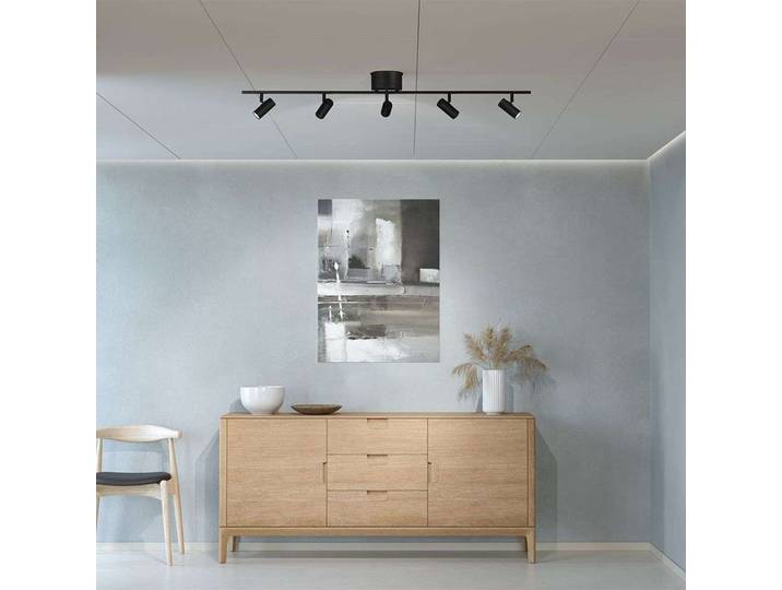 Cato 5 Plafonnier Mat Noir/Mat Noir - Belid - Salon / séjour