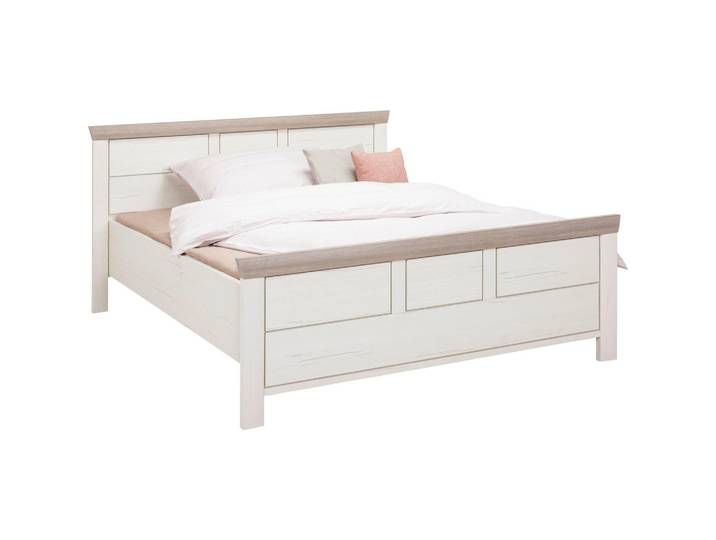 Hom`in Bett, Grau, Weiß, 140x200 cm, in verschiedenen Holzdekoren erhältlich, in verschiedenen Größen erhältlich, Schlafzimmer, Betten, Doppelbetten