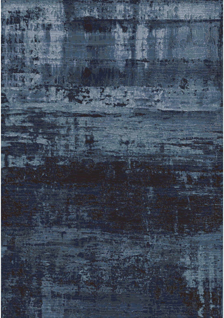 Trent Austin Design Aaliyah Abstract Area Rug Navy Blue Rectangle 80 x 150cm