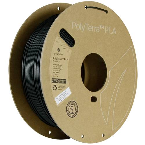 Polymaker PA11001 Filament PLA, PLA Matt Matt, Recyceltes PLA 1.75mm 1000g Schwarz PolyTerra Edition-R 1St.