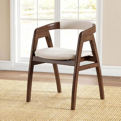 Lirago Bamboo Upholstered Dining Chair with Curved Back