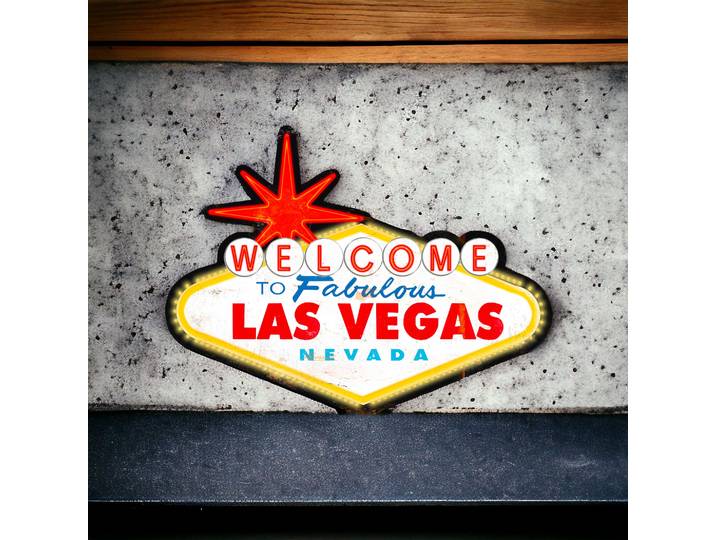 Plaque publicitaire de style avec l'inscription Welcome to Fabulous Las Vegas