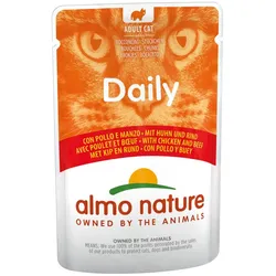 Almo Nature Daily Menu 70g Beutel Katzennassfutter 30 x 70 Gramm Huhn & Rind