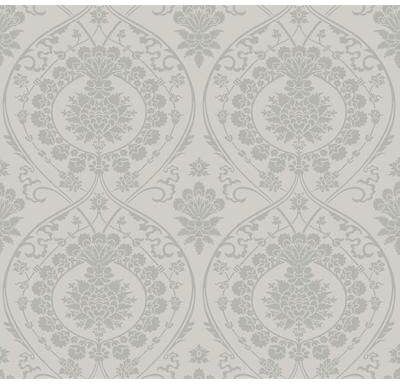 York Wallcoverings Imperial Damask Grey & Silver Wallpaper