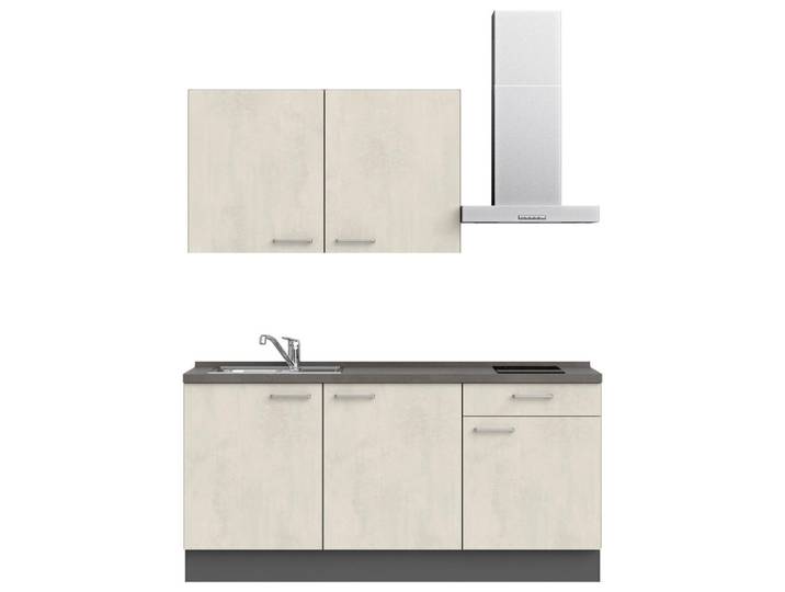 Küchenleerblock, Weiß & Schiefer, 180 cm, Metall, 1 Schublade, Modern, Nobilia