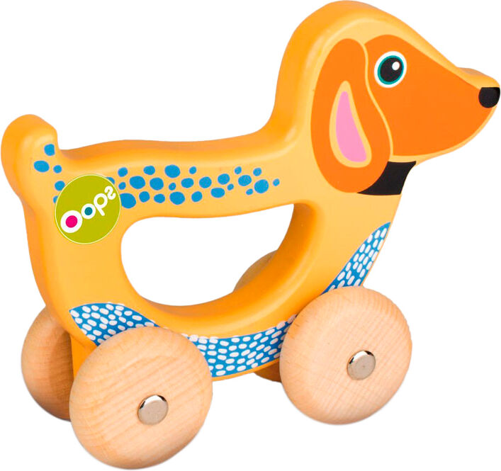Oops juguete mano perro de madera