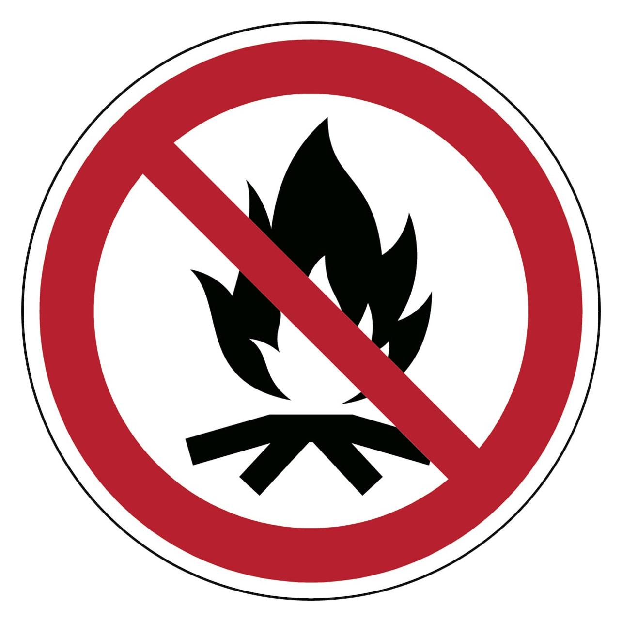 Brady ISO Safety Sign - No Campfire (P/P045/NT/ALU-DIA315-1)