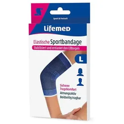 Lifemed Elastische Sportbandage blau "Ellbogenschutz" L / 12 Stück