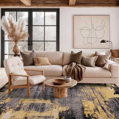 World Rug Gallery Modern Abstract Design Black Area Rug