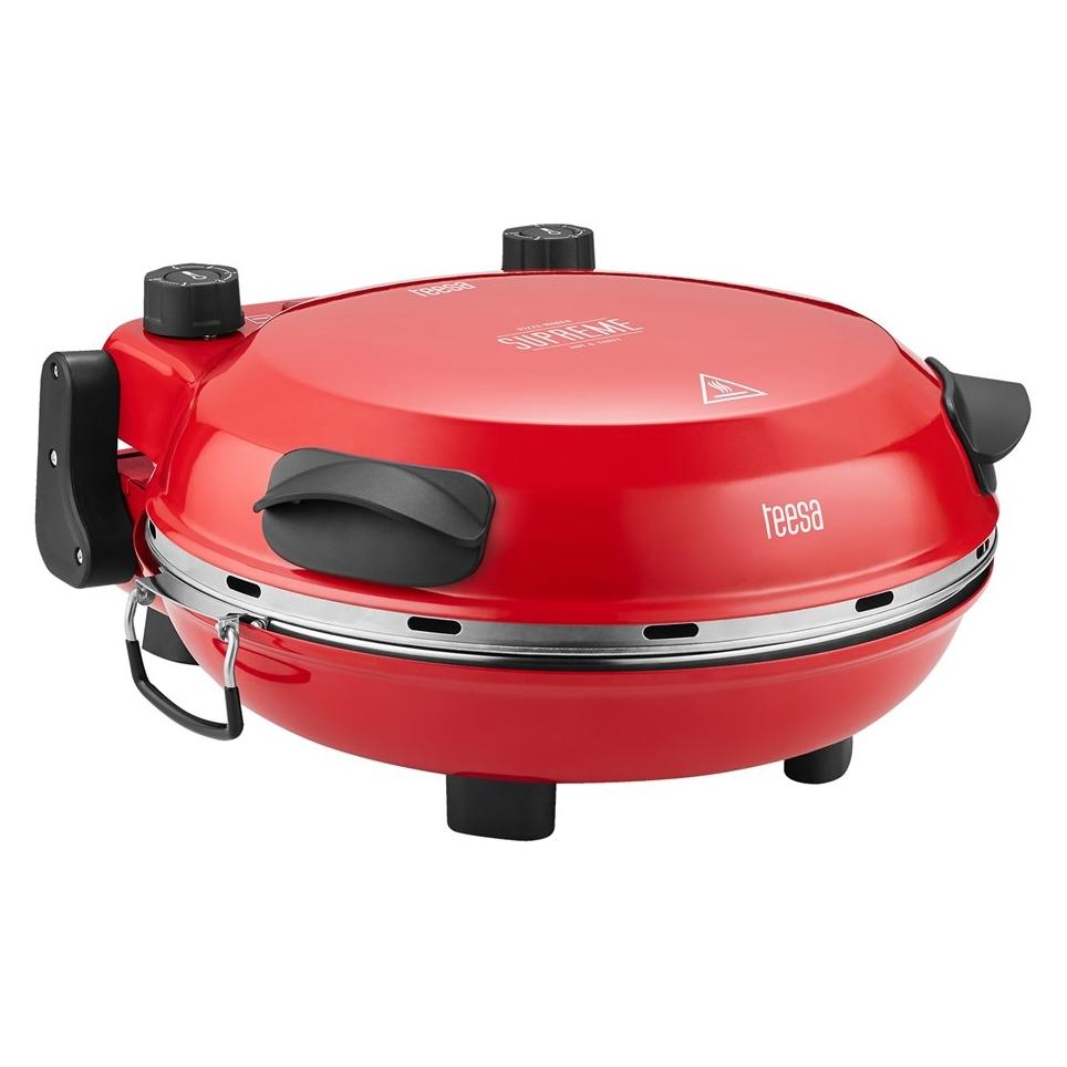 Teesa Piec do pizzy SUPREME FUN 1200W 400 stopni dwie grzałki czerwony (TSA3241-R)