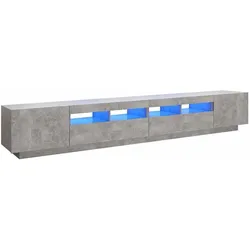 vidaXL TV-Schrank mit LED-Leuchten Betongrau 260x35x40 cm