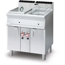 Redcook Gas Friteuse 2 Becken 13+13 lt. Struktur aus rostfreiem Stahl. Abmessungen 80x70,5 h90 cm. Modell F2/13-78G