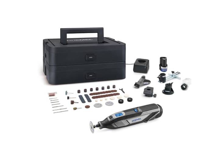 Dremel 8240 5/65 outil multi-usage sans-fil batterie 12V 2Ah\, kit outil multi-usage avec 2 Batteries\, 5 Adaptations\, 1 boîte Platinum\, 65 Accessoires