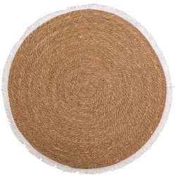 NATURFASERTEPPICH braun handgewebt D100x1 cm