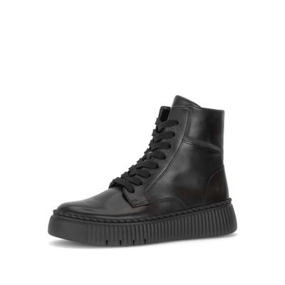 Schnürstiefelette GABOR "Schnürstiefelette", Damen, Gr. 37,5, schwarz, Schuhe Schnürstiefelette