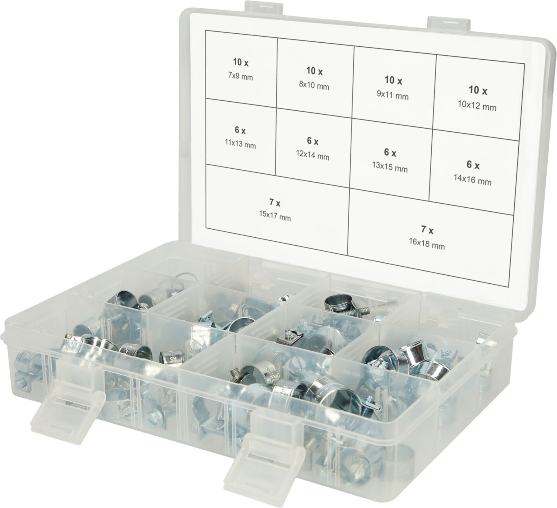 KS Tools Sortiment Mini-Schlauchklemmen,Ø 7-18mm, 78-tlg. (970.0770)