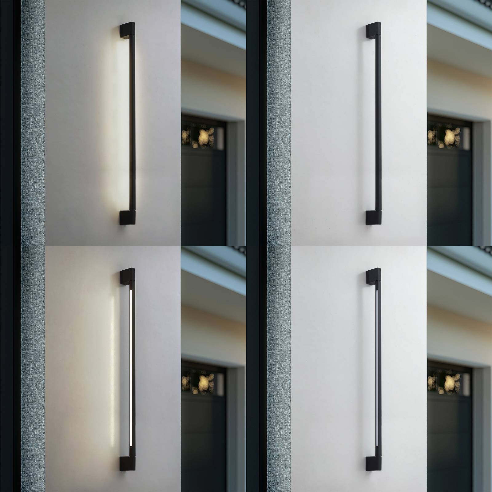 LED Outdoor Wall Light Neano Lindby, Black, Aluminium, Modern, Outdoor Wall Light