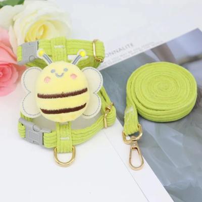 Inspired Finds BumbleWalk Lightweight Bee Pet Harness & Leash Set green l