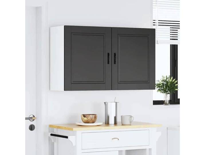 Armoires murales de cuisine 2 pcs - SWEETY - Meuble de cuisine haut - Porto noir - bois d'ingénierie LL57