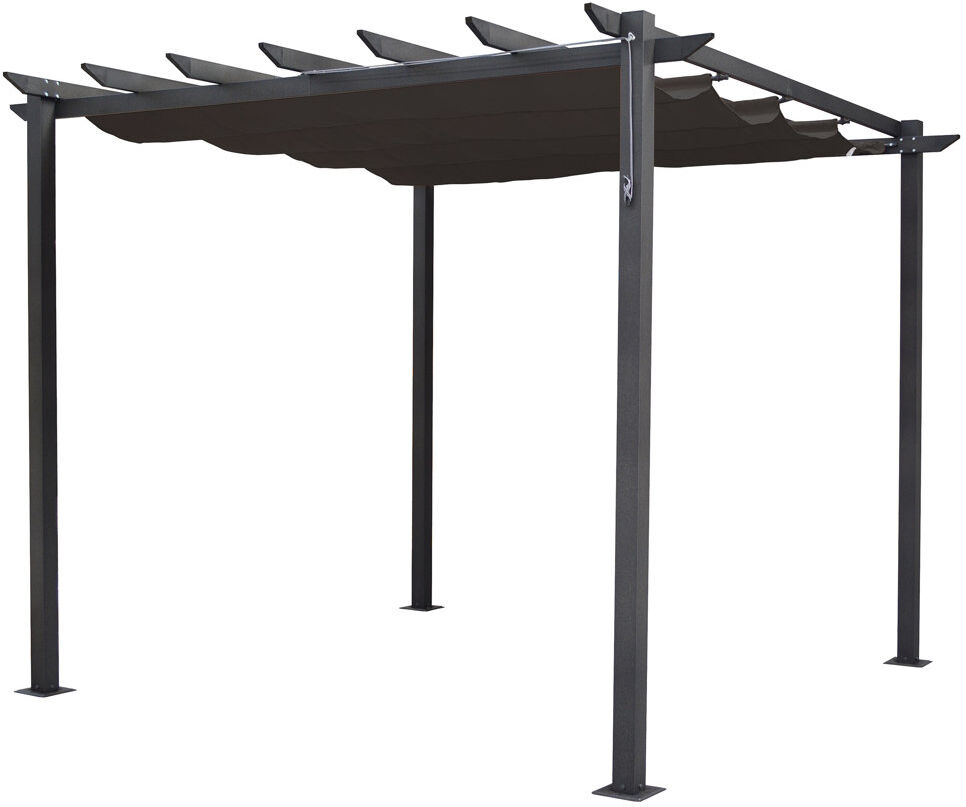 Rowlinson Latina Canopy Grey 3x3 Powder Coated 234.5cm H X 300cm W X 300cm D