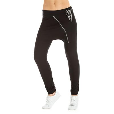 Haremshose WINSHAPE "UNISEX Zipperhose WH4", Damen, Gr. M, Normalgrößen, schwarz, 90% Baumwolle, 10% Elasthan, Hosen Haremshose, Street Style