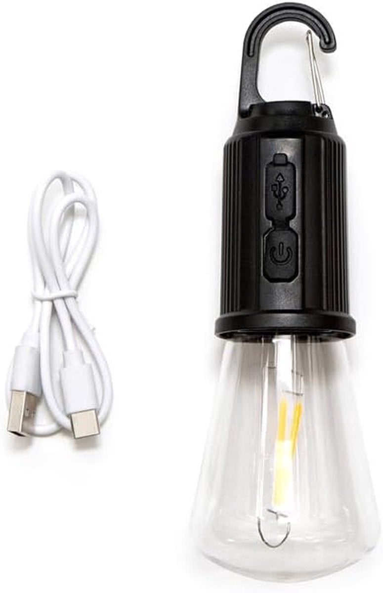 Oplaadbare USB Campinglamp - Spatwaterdichte Buitenlantaarn met Haak - Wit