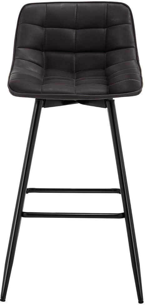 George Oliver Upholstered Faux Leather Bar Stool with Steel Frame Anthracite 4