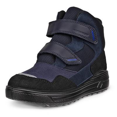 Klettstiefel ECCO "Urban Snowboarder", Mädchen, Gr. 30, blau (schwarz, blau), Leder, Textil, Schuhe Klettstiefel, Winterboots, Winterstiefel, Kinderstiefel mit waterproof-Ausstattung