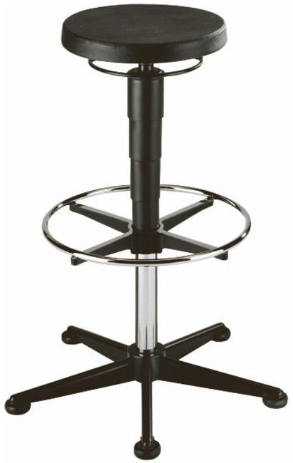 Tabouret pivotant avec patins et anneau de piètement mousse intégrale noir H. d' ; Bimos (9469-2000)