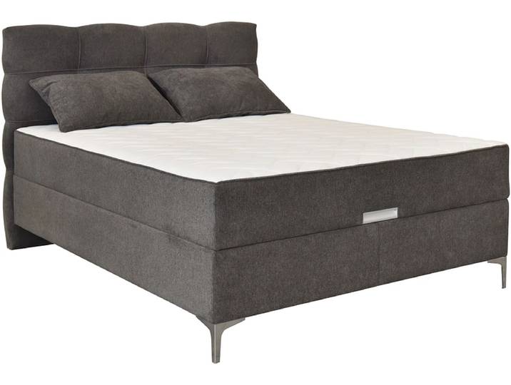 Boxspringbett KORLEONE dunkelgrau 160x200cm halbfest