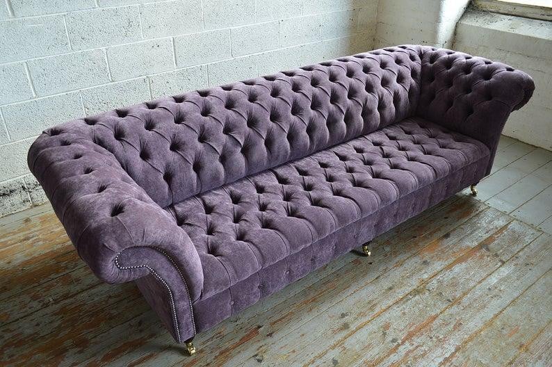 Luxus Chesterfield 4-zits bank van textiel met polstergarnituur XXL