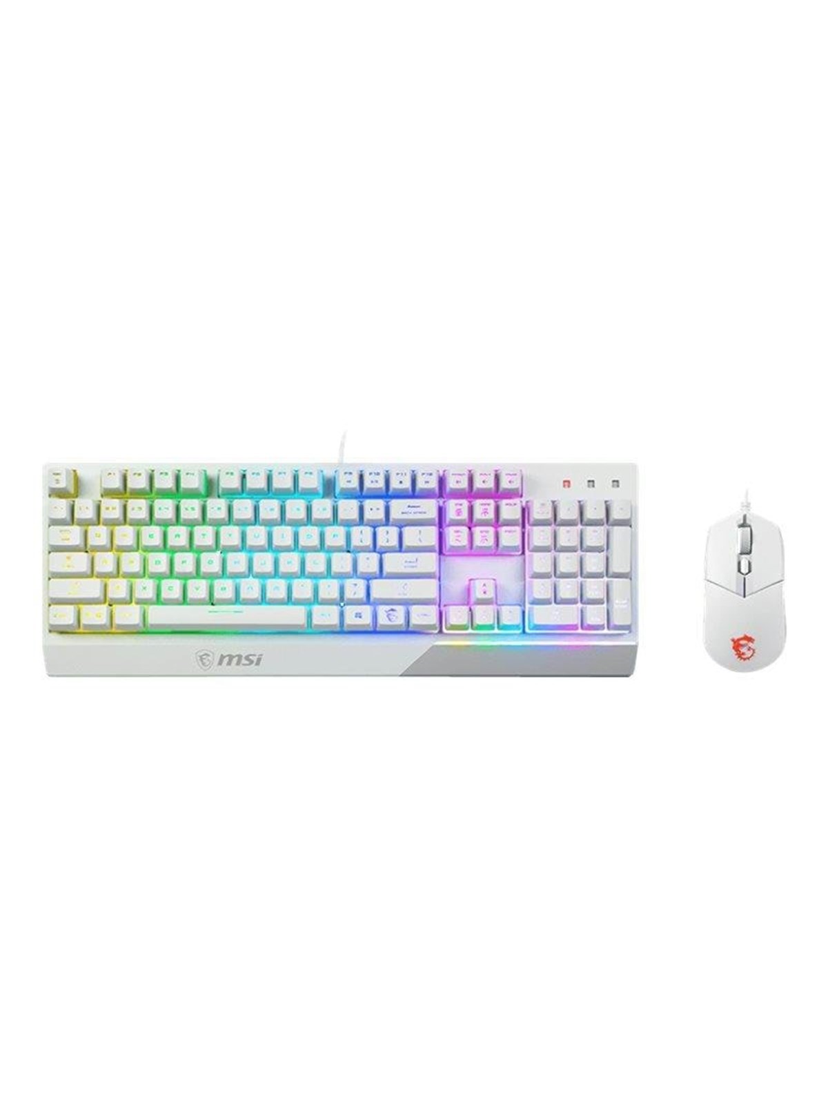 MSI Vigor GK30 combo - keyboard and mouse set - white - Tastatur & Maus Set - Englisch (US) - Weiss