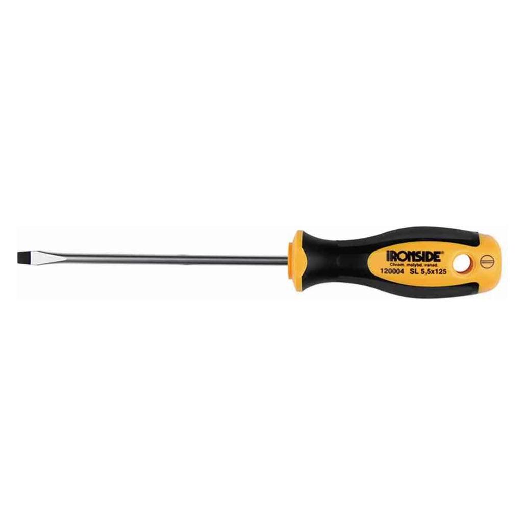 Ironside 120003 Werkstattschraubendreher FL.4,0x1002-Komponenten-Griff Chrom-Vanadium-Stahl (Schlitz) (120003)