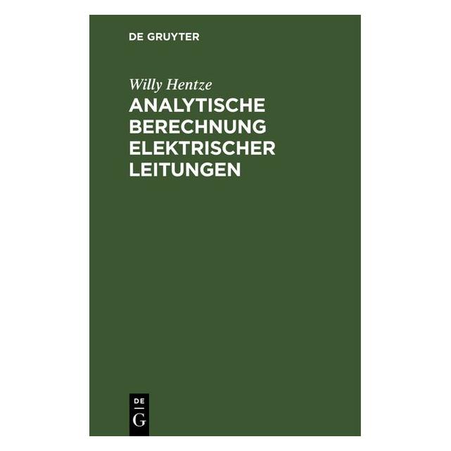 De Gruyter Hentze:Analytische Berechnung elektrisc (67826522)