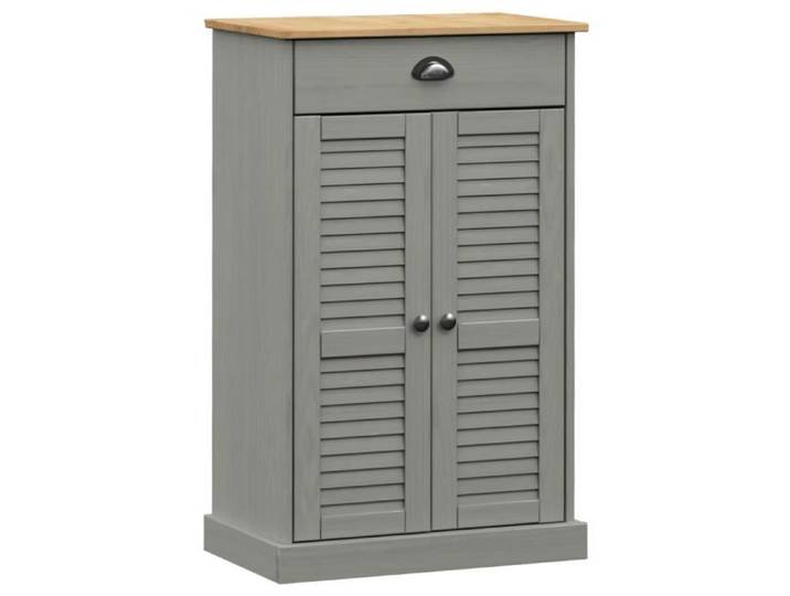 Meuble à chaussures - GAROSA - VIGO - Bois massif de pin - Gris - 60x35x96 cm