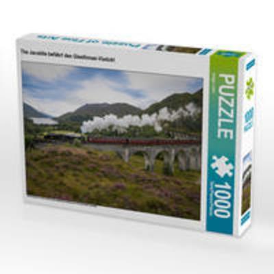 CALVENDO Puzzle The Jacobite befährt den Glenfinnan-Viadukt | 1000 Teile Lege-Größe 64x48cm Foto-Puzzle für glückliche Stunden