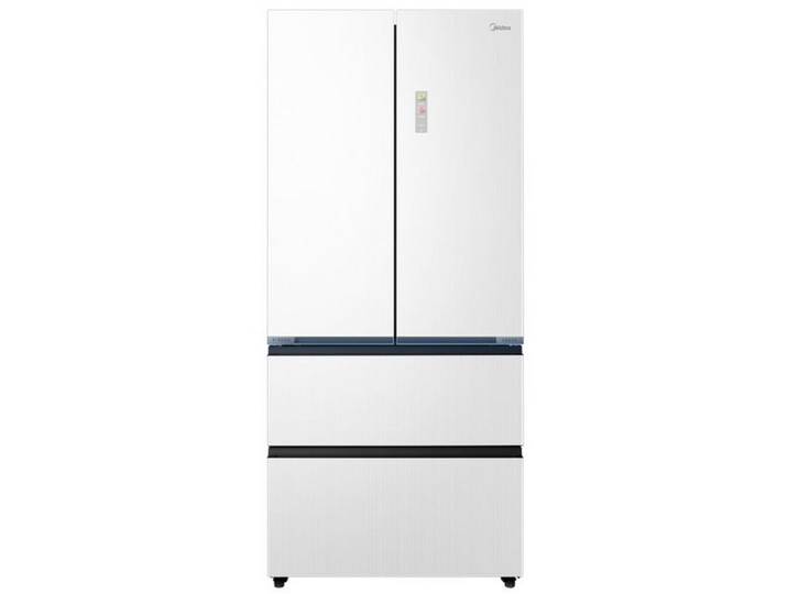 Midea French-Door, Weiss, Metall, Glas, 3 Schublade(n),2 Schublade(n) Schubladen, 83.3x191x60 cm, LED-Innenbeleuchtung, Warneinrichtung bei geöffneter Tür, No-Frost, Kindersicherung, Innenraumbeleuchtung, LED-Display, Griffmulde, WLAN-Steuerung, Küchen, Küchenelektrogeräte, Kühl- & Gefrierschränke, Kühl- und Gefrierkombinationen
