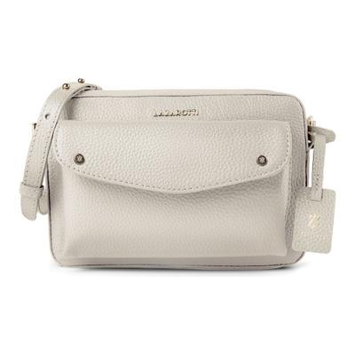 Umhängetasche LAZAROTTI "Bologna Leather Umhängetasche Leder 21 cm", Damen, Gr. B/H/T: 9,5cm x 14cm, beige, Leder, Taschen Umhängetasche