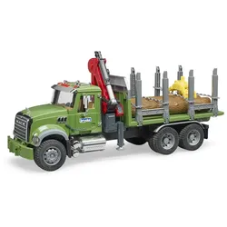 BRUDER® 02824 MACK Granite Holztransport LKW Ladekran Greifer mit 3 Baumstämme