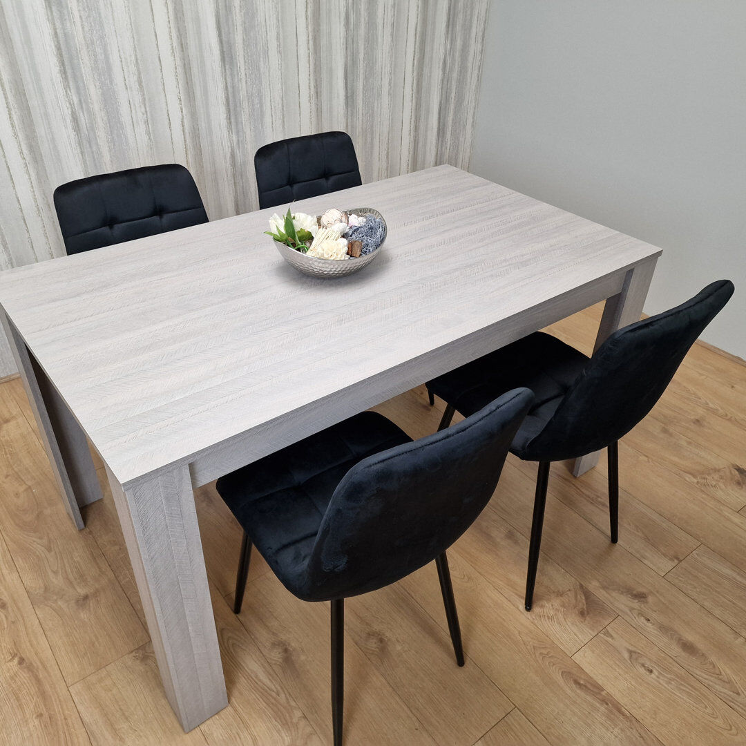 17 Stories Miliani 4 - Person Dining Set Grey 75 x 117 x 77 cm
