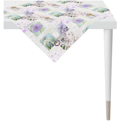 Tischdecke APELT "6722", lila (mauve), B:100cm L:100cm, Baumwolle, Polyester, Tischdecken, Tischdecke